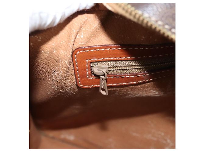 Céline Borsa a mano in tela Macadam CELINE in pelle PVC marrone oro Auth hk2512 D'oro - vista 22