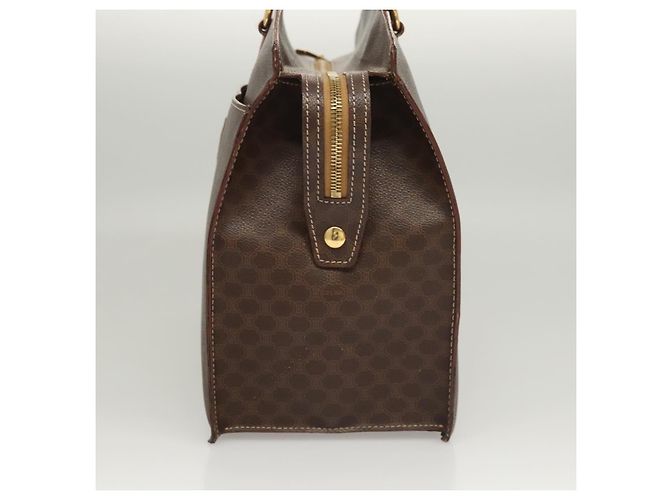 Céline Borsa a mano in tela Macadam CELINE in pelle PVC marrone oro Auth hk2512 D'oro - vista 3