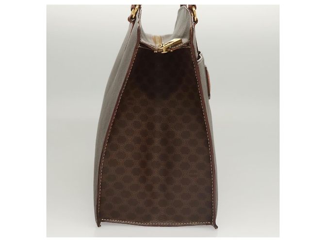 Céline Borsa a mano in tela Macadam CELINE in pelle PVC marrone oro Auth hk2512 D'oro - vista 4