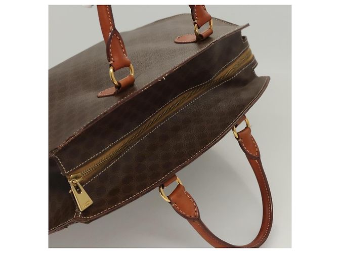Céline Borsa a mano in tela Macadam CELINE in pelle PVC marrone oro Auth hk2512 D'oro - vista 6