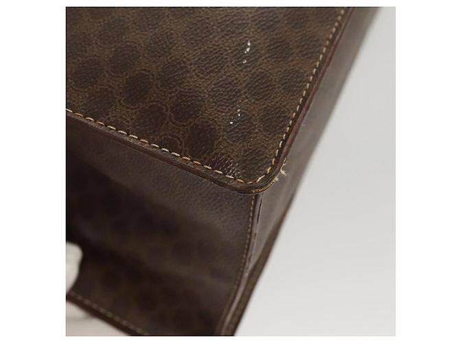 Céline Borsa a mano in tela Macadam CELINE in pelle PVC marrone oro Auth hk2512 D'oro - vista 9