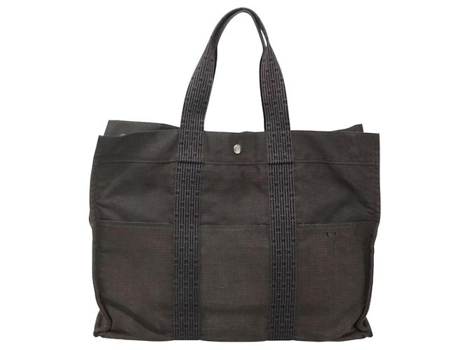 Hermès HERMES Handtasche Her Line MM aus grauem Canvas Auth sw510 Braun - Ansicht 13
