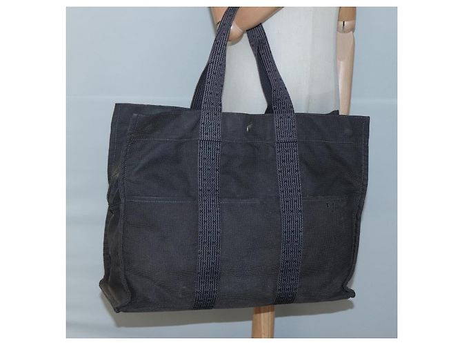 Hermès HERMES Handtasche Her Line MM aus grauem Canvas Auth sw510 Braun - Ansicht 19