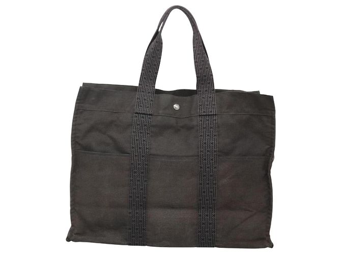 Hermès HERMES Handtasche Her Line MM aus grauem Canvas Auth sw510 Braun - Ansicht 2