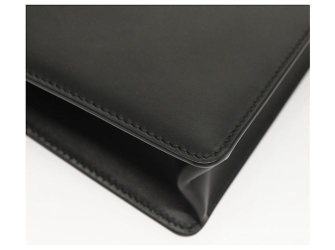 Borsa a spalla in pelle nera e oro Gancini Chain di Salvatore Ferragamo Auth 120981 Nero D'oro - vista 15