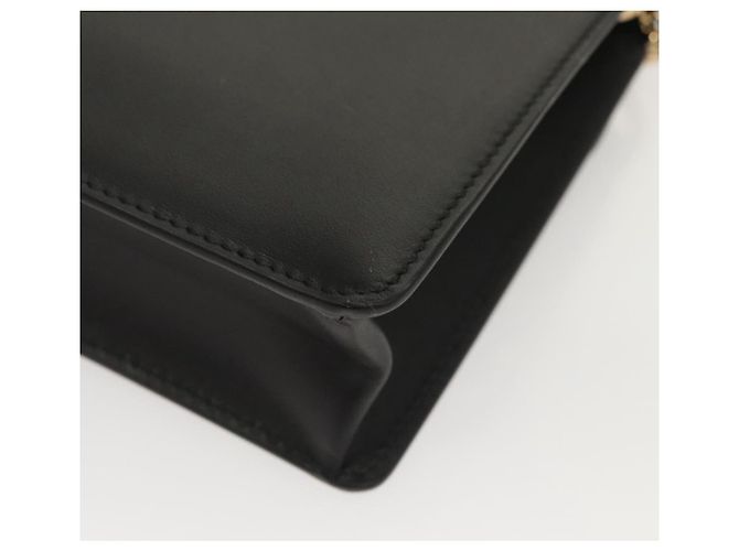 Borsa a spalla in pelle nera e oro Gancini Chain di Salvatore Ferragamo Auth 120981 Nero D'oro - vista 16