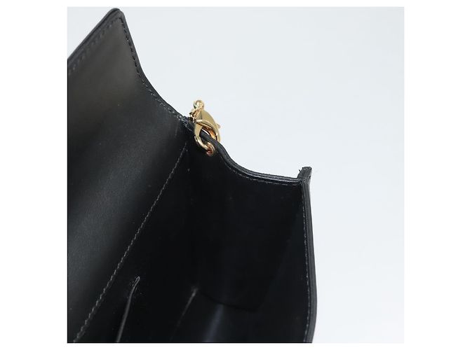 Borsa a spalla in pelle nera e oro Gancini Chain di Salvatore Ferragamo Auth 120981 Nero D'oro - vista 19