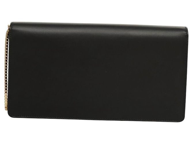 Borsa a spalla in pelle nera e oro Gancini Chain di Salvatore Ferragamo Auth 120981 Nero D'oro - vista 2