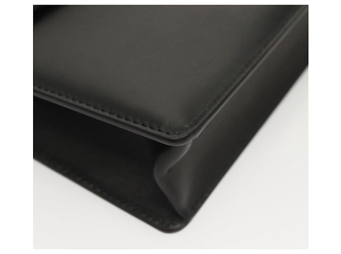 Borsa a spalla in pelle nera e oro Gancini Chain di Salvatore Ferragamo Auth 120981 Nero D'oro - vista 9