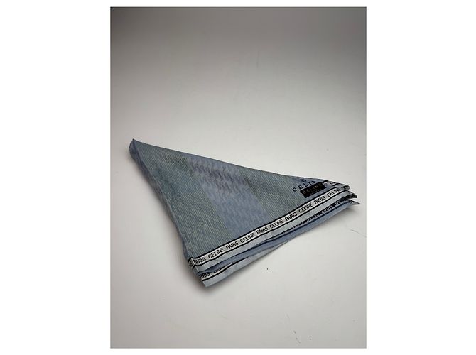 Céline Sciarpa vintage Celine verde grigio - vista 2