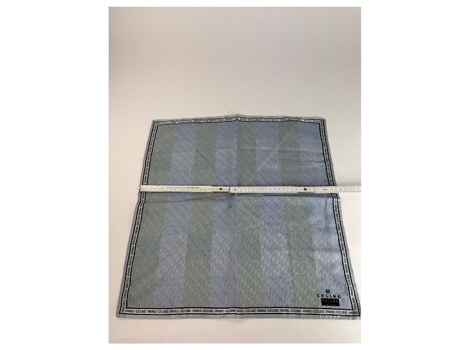 Céline Sciarpa vintage Celine verde grigio - vista 3