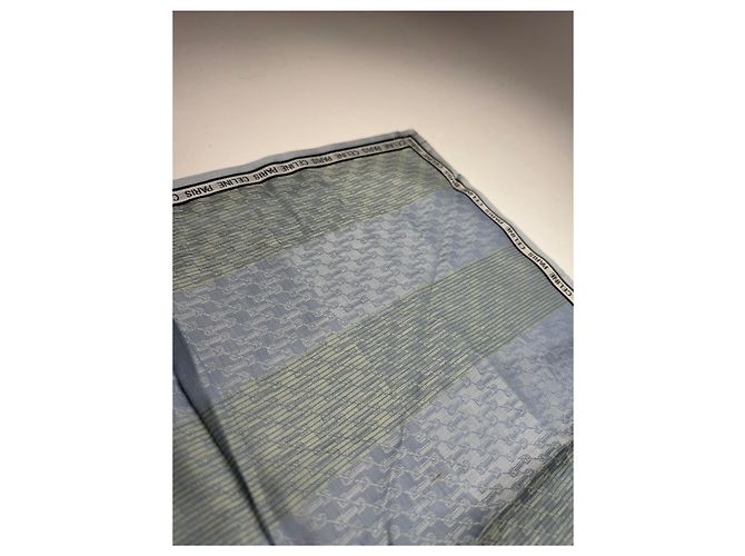 Céline Sciarpa vintage Celine verde grigio - vista 5