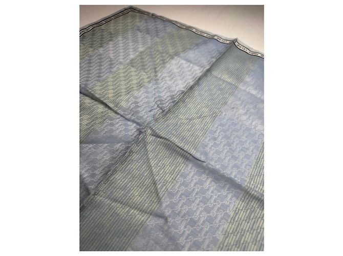 Céline Sciarpa vintage Celine verde grigio - vista 6
