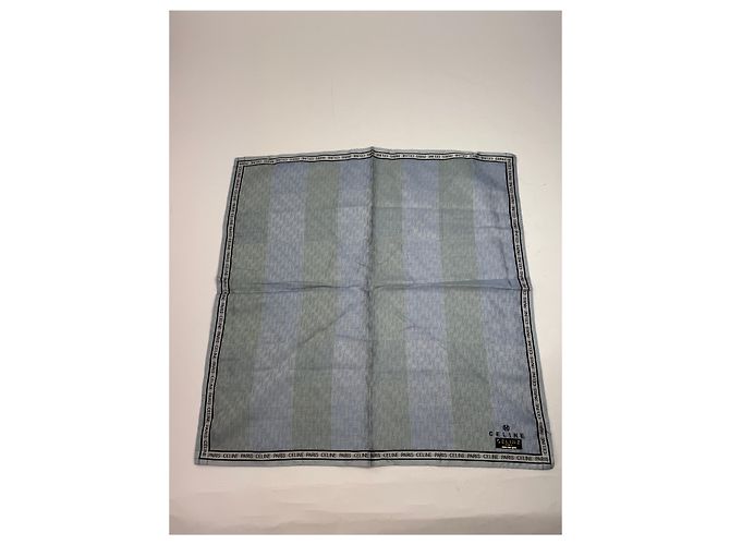 Céline Sciarpa vintage Celine verde grigio - vista 8