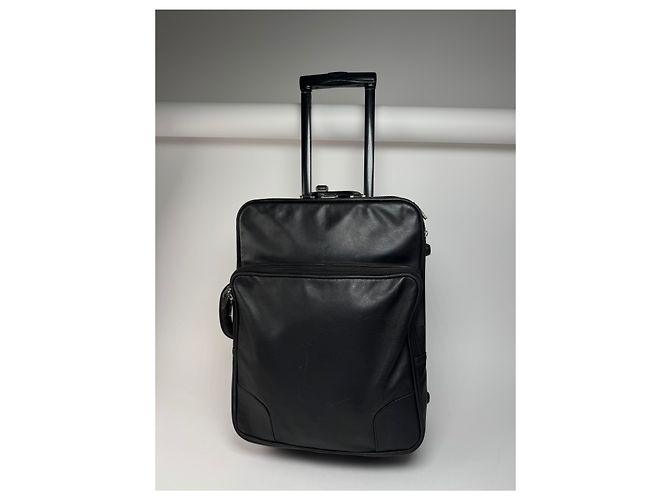 Valigia / Carrello in pelle Loewe Madrid vintage nera Nero - vista 11