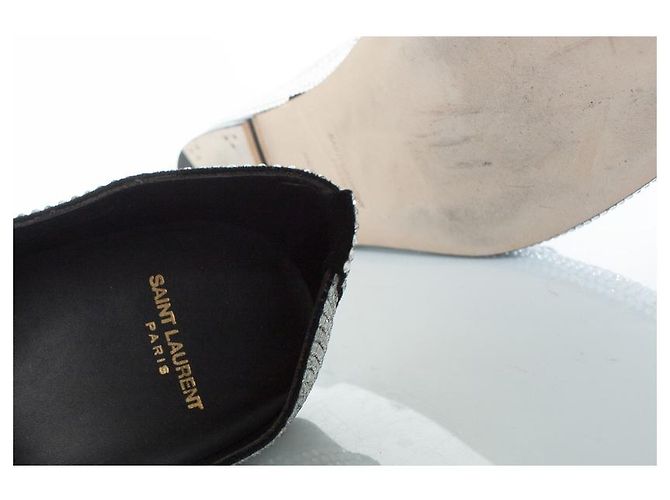 Saint Laurent, Schnür-Derby mit Strass Schwarz Silber - Ansicht 10