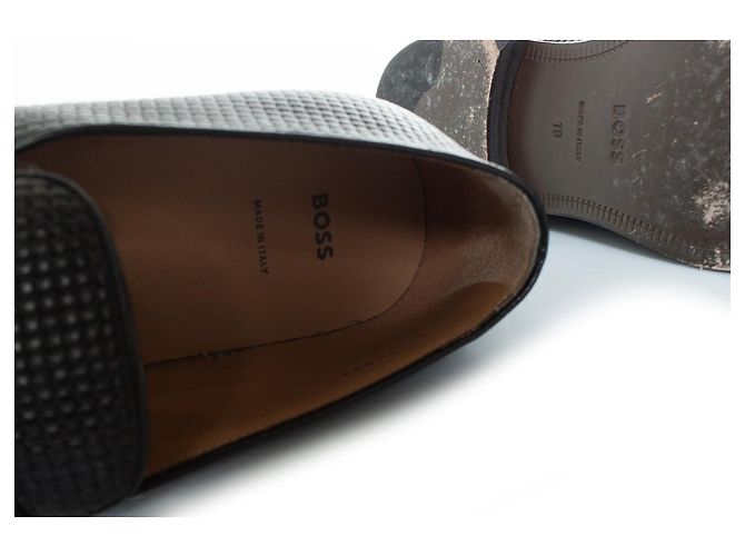 Hugo Boss Mocassini in pelle intrecciata Boss, Lisbona Nero - vista 8