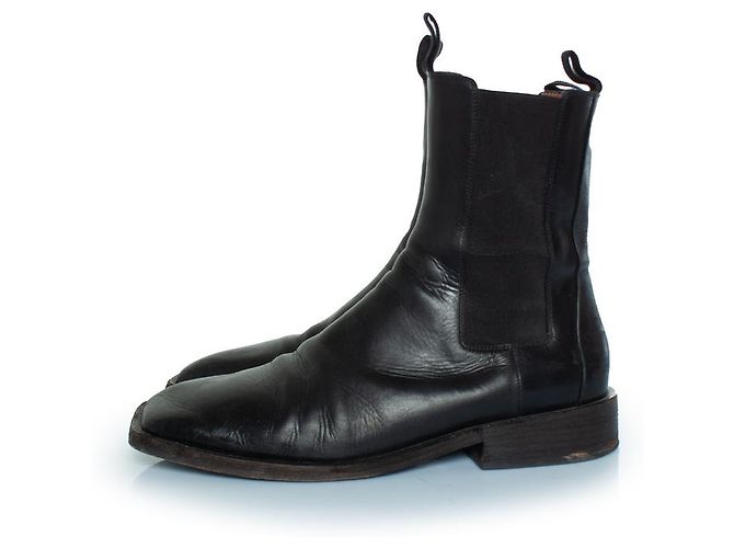 Marsèll Marsell, botas Chelsea de cuero negro - vista 2