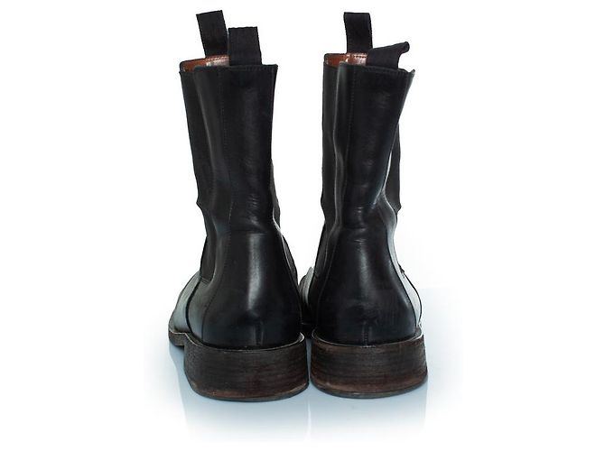 Marsèll Marsell, botas Chelsea de cuero negro - vista 3