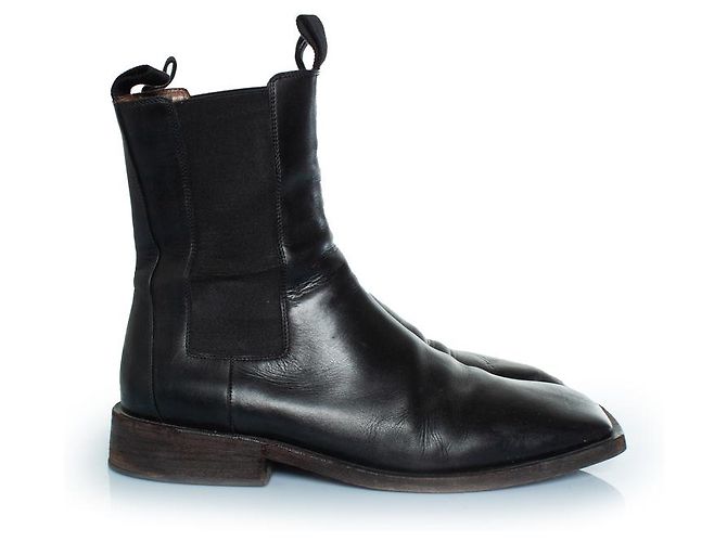 Marsèll Marsell, botas Chelsea de cuero negro - vista 4