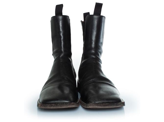 Marsèll Marsell, botas Chelsea de cuero negro - vista 5