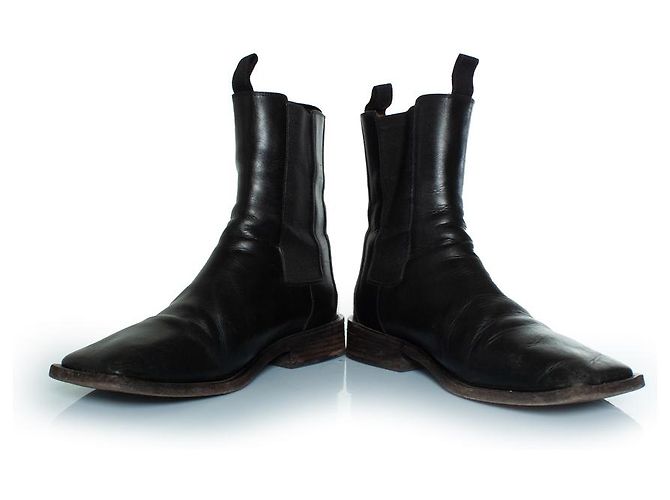 Marsèll Marsell, botas Chelsea de cuero negro - vista 6