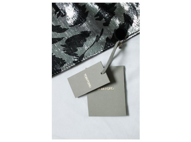 Metallische Smokingjacke Atticus Zebra von Tom Ford Schwarz Silber - Ansicht 5