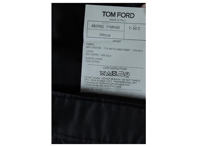 Metallische Smokingjacke Atticus Zebra von Tom Ford Schwarz Silber - Ansicht 9