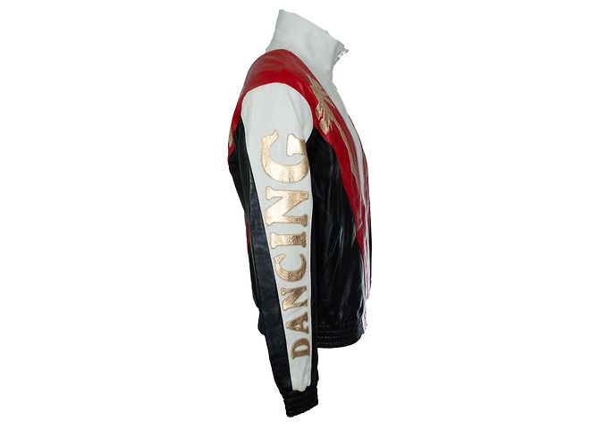 Céline Celine, Kinderjacke aus Palm tree-Leder Schwarz Weiß Rot Golden - Ansicht 4