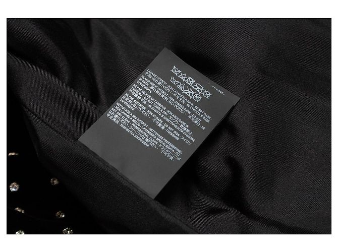 Saint Laurent, bomber de terciopelo adornado con strass Negro - vista 7