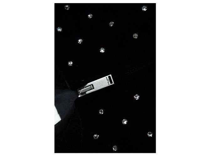 Saint Laurent, bomber de terciopelo adornado con strass Negro - vista 8