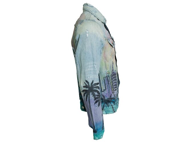 Amiri, Metropolitan Hollywood Jeansjacke Blau Mehrfarben - Ansicht 3