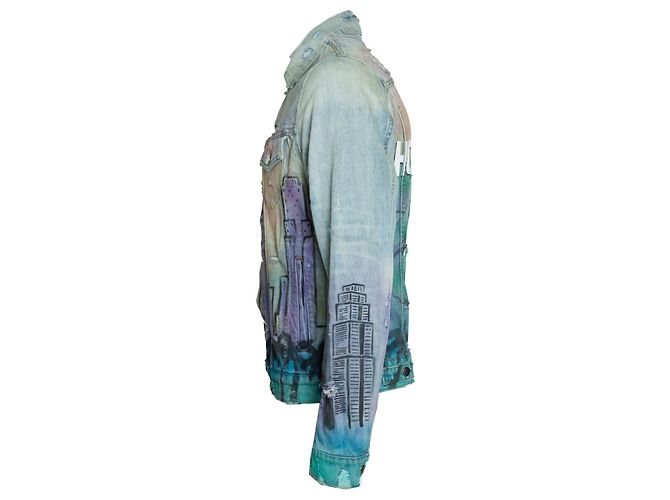 Amiri, Metropolitan Hollywood Jeansjacke Blau Mehrfarben - Ansicht 4