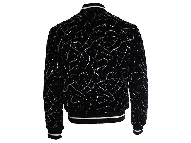 Giacca bomber argento Teddy tangle Saint Laurent 2019 Nero - vista 2