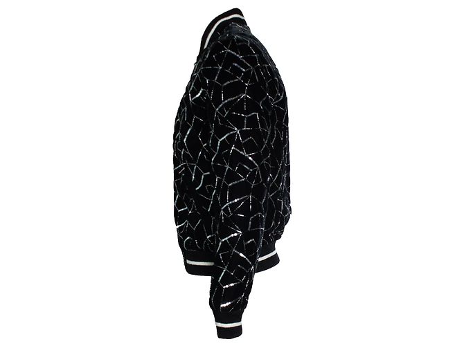 Giacca bomber argento Teddy tangle Saint Laurent 2019 Nero - vista 3