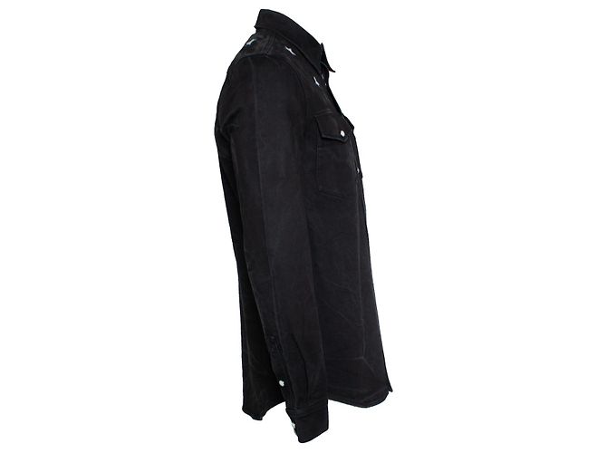 Camisa de denim Givenchy, Star Preto - vista 4