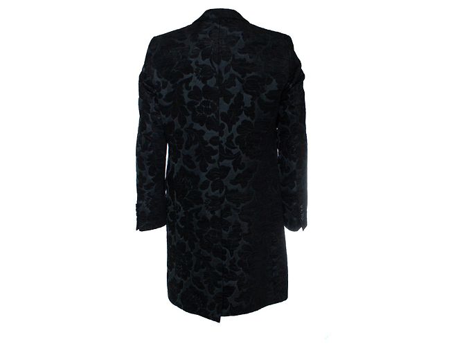 Dolce & Gabbana, schwarzer jacquard-gewebter Mantel - Ansicht 2