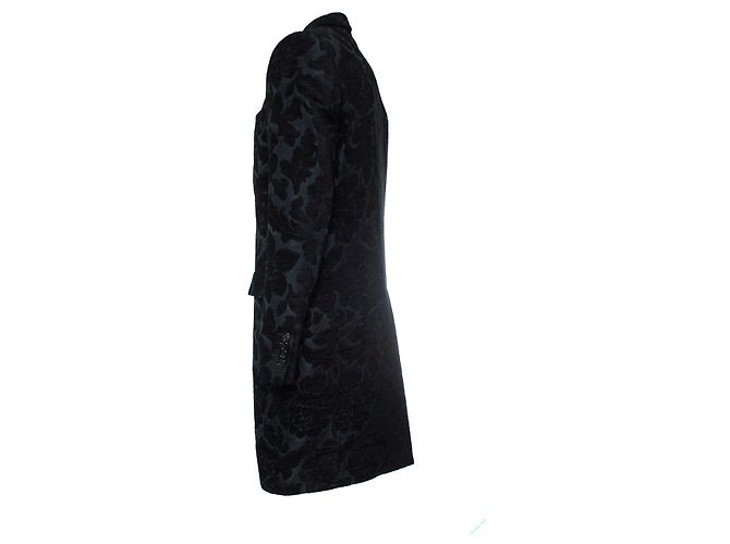Dolce & Gabbana, schwarzer jacquard-gewebter Mantel - Ansicht 3