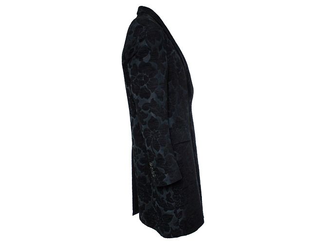 Dolce & Gabbana, schwarzer jacquard-gewebter Mantel - Ansicht 4