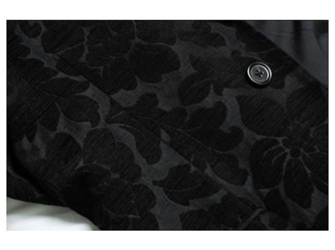 Dolce & Gabbana, schwarzer jacquard-gewebter Mantel - Ansicht 9
