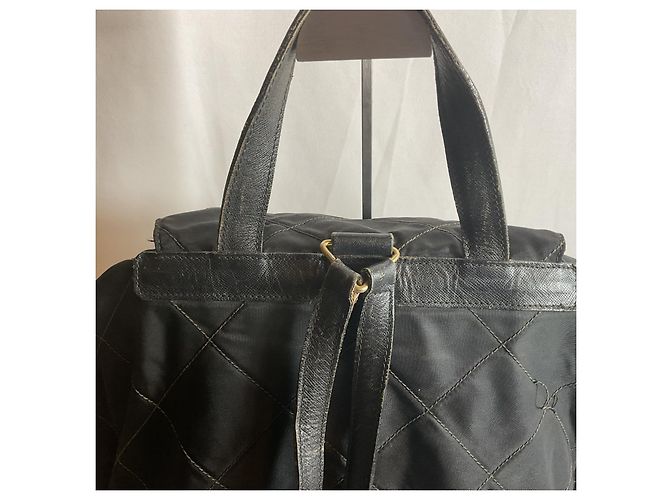 PRADA Back pack Medium Black Leather Re-Nylon Tessuto B3819   Nylon vintage 90s - view 4