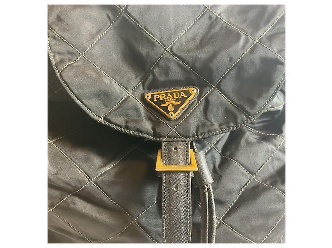 PRADA Back pack Medium Black Leather Re-Nylon Tessuto B3819   Nylon vintage 90s - view 6