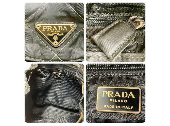 PRADA Back pack Medium Black Leather Re-Nylon Tessuto B3819   Nylon vintage 90s - view 7