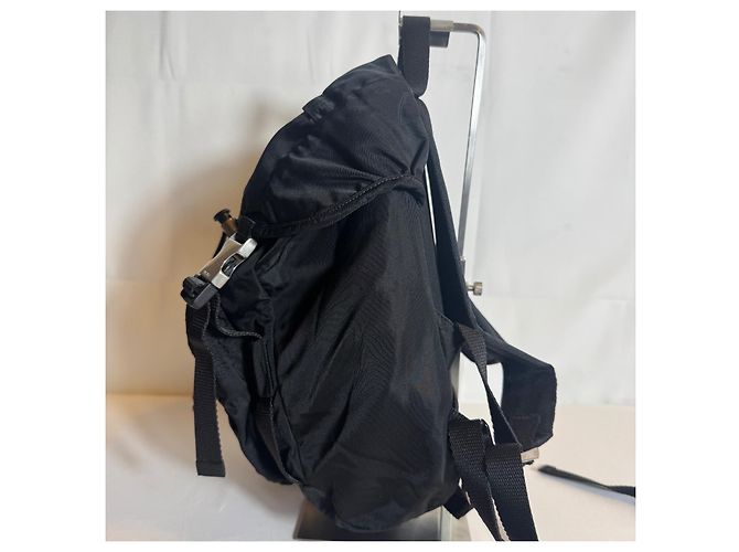 PRADA Logo Tessuto mini Backpack Bag Nylon Black Nero Drawstring Authentic - view 4