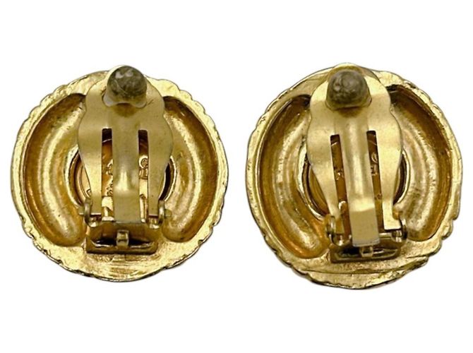 Vintage vergoldete Clip-Ohrringe von Chanel Golden - Ansicht 2