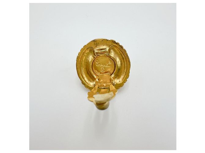 Vintage vergoldete Clip-Ohrringe von Chanel Golden - Ansicht 3
