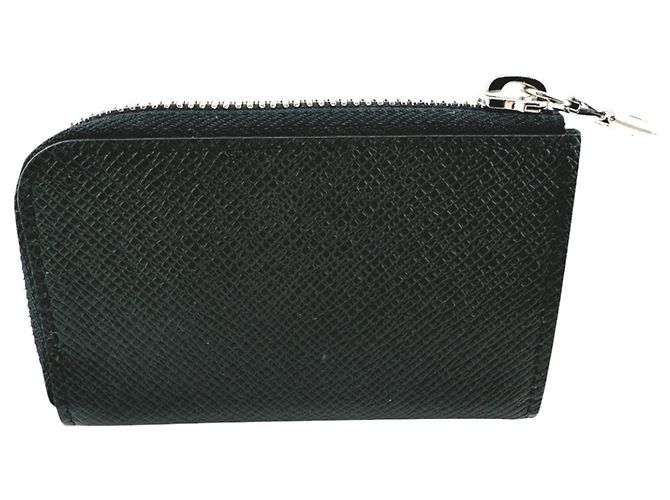 Louis Vuitton Taiga Coin Purse Black Grey - view 2