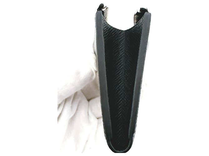 Louis Vuitton Taiga Coin Purse Black Grey - view 3