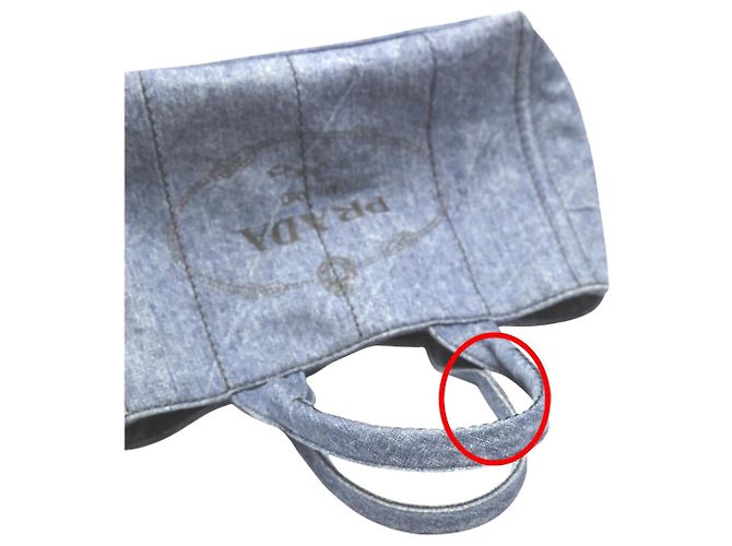Tote Prada Canapa Denim Tragetasche Blau - Ansicht 10