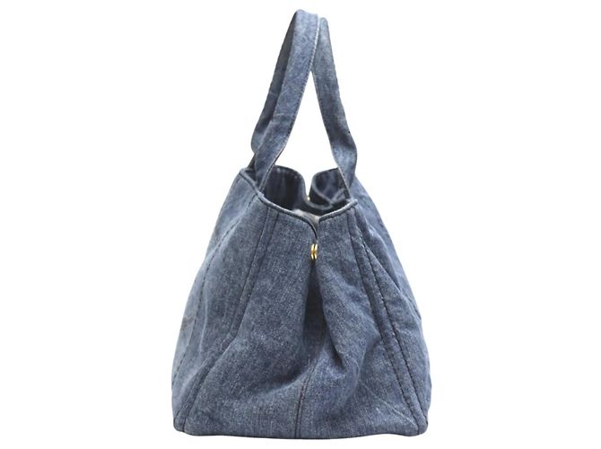 Tote Prada Canapa Denim Tragetasche Blau - Ansicht 3